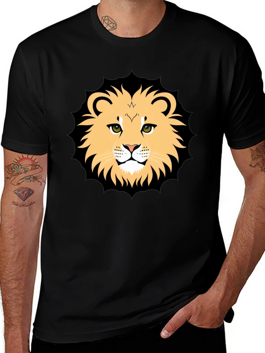 Lion Graphic Black T-Shirt for Men