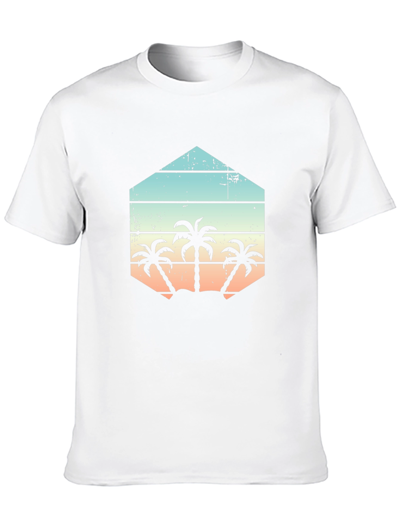 Retro Palm Tree Graphic Tee - Black