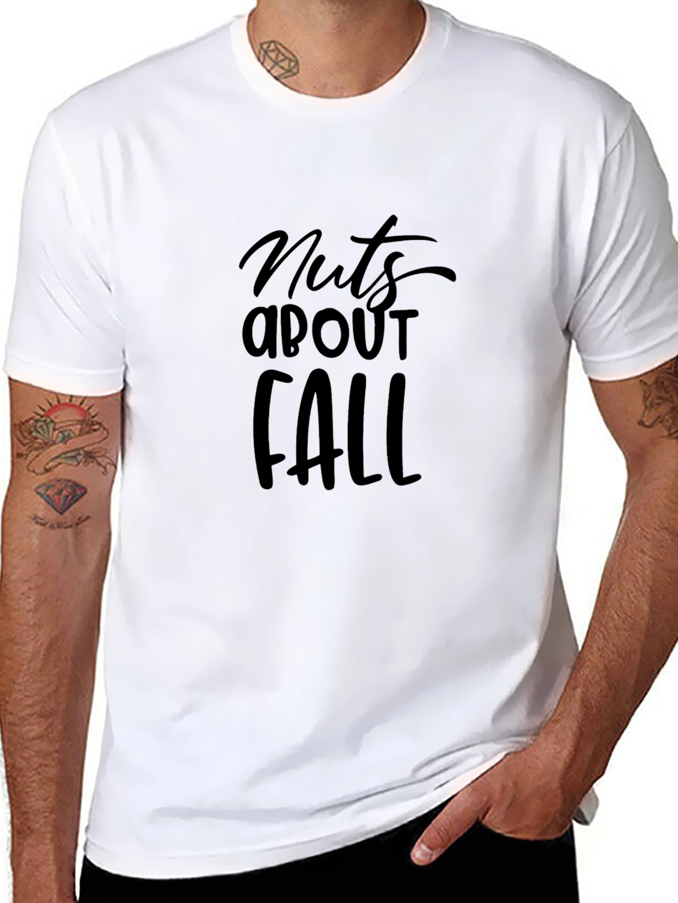 Nuts About Fall Black Graphic T-Shirt