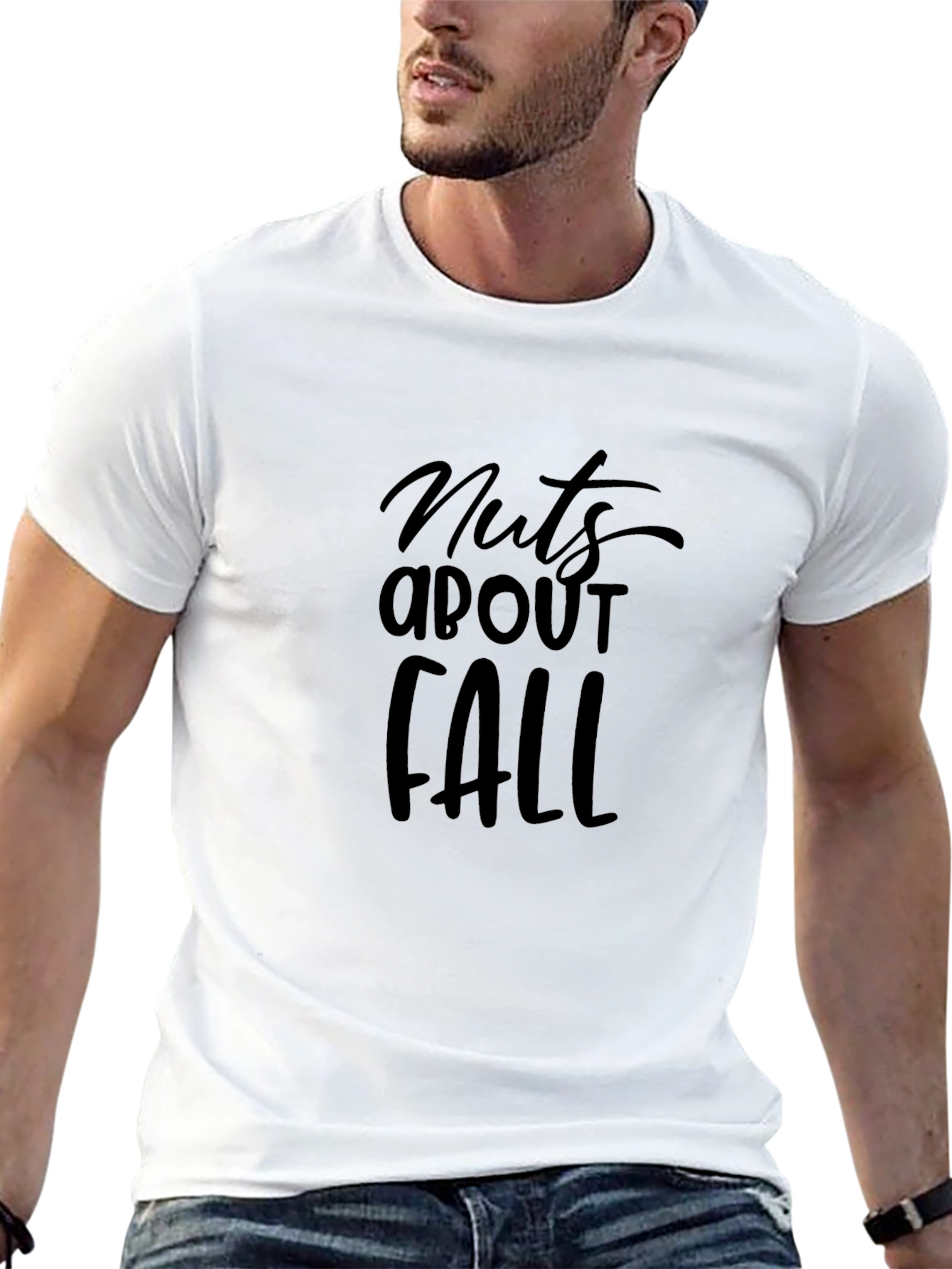 Nuts About Fall Black Graphic T-Shirt