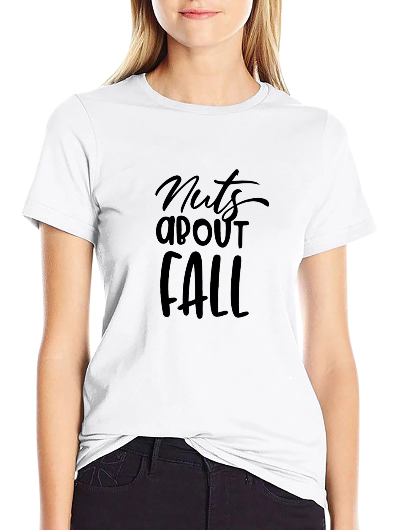 Nuts About Fall Black Graphic T-Shirt