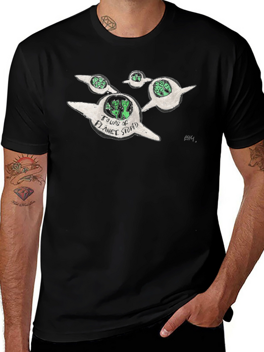 Tours of Planet Stupid Black T-Shirt