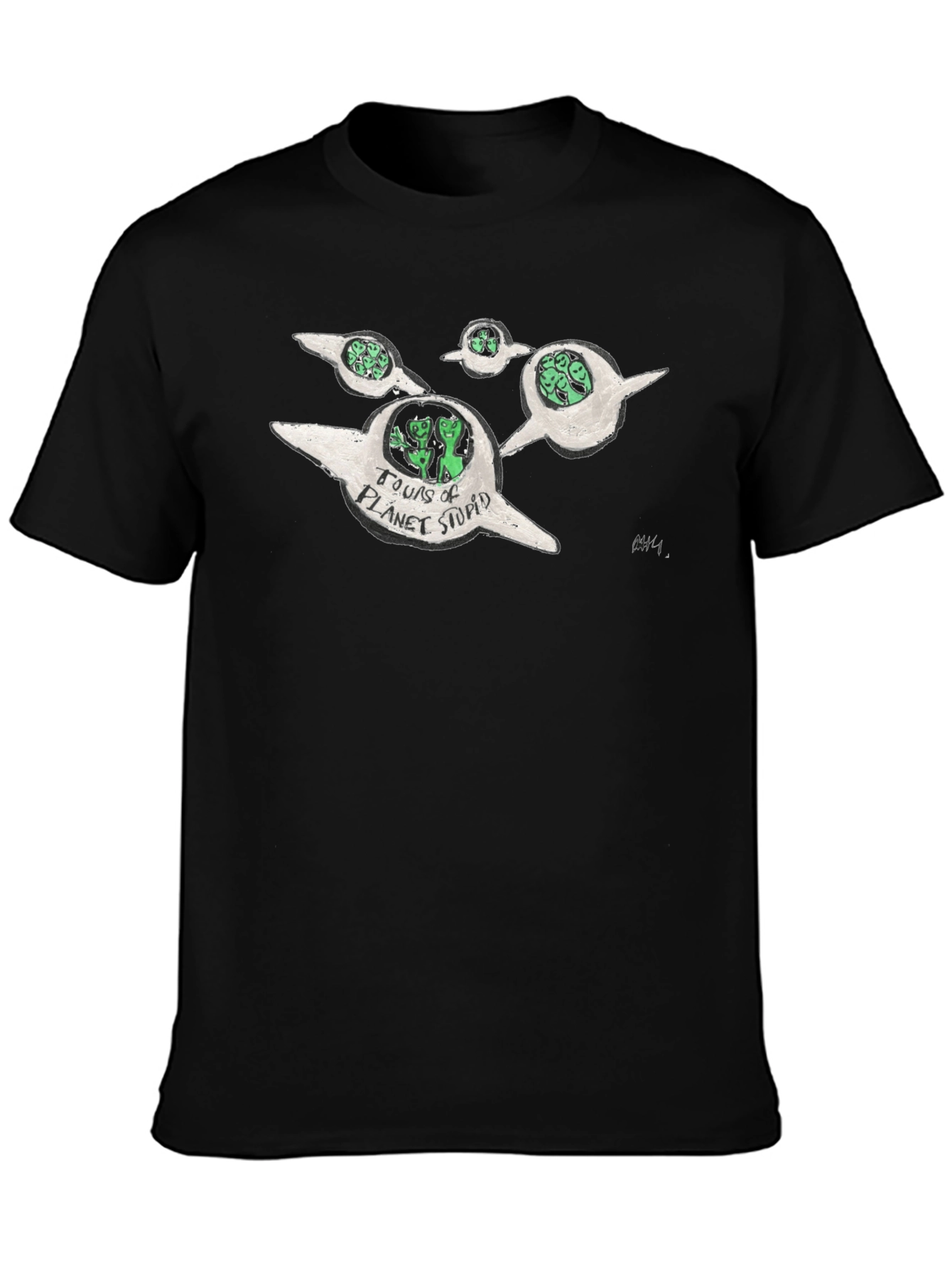 Tours of Planet Stupid Black T-Shirt