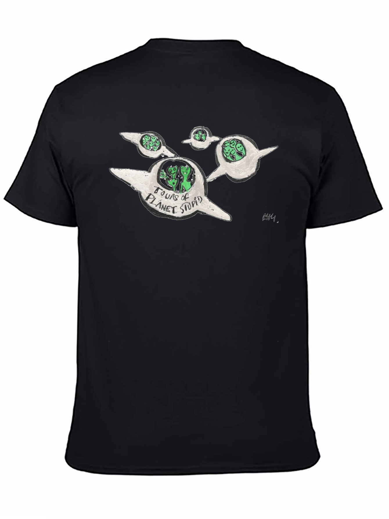 Tours of Planet Stupid Black T-Shirt