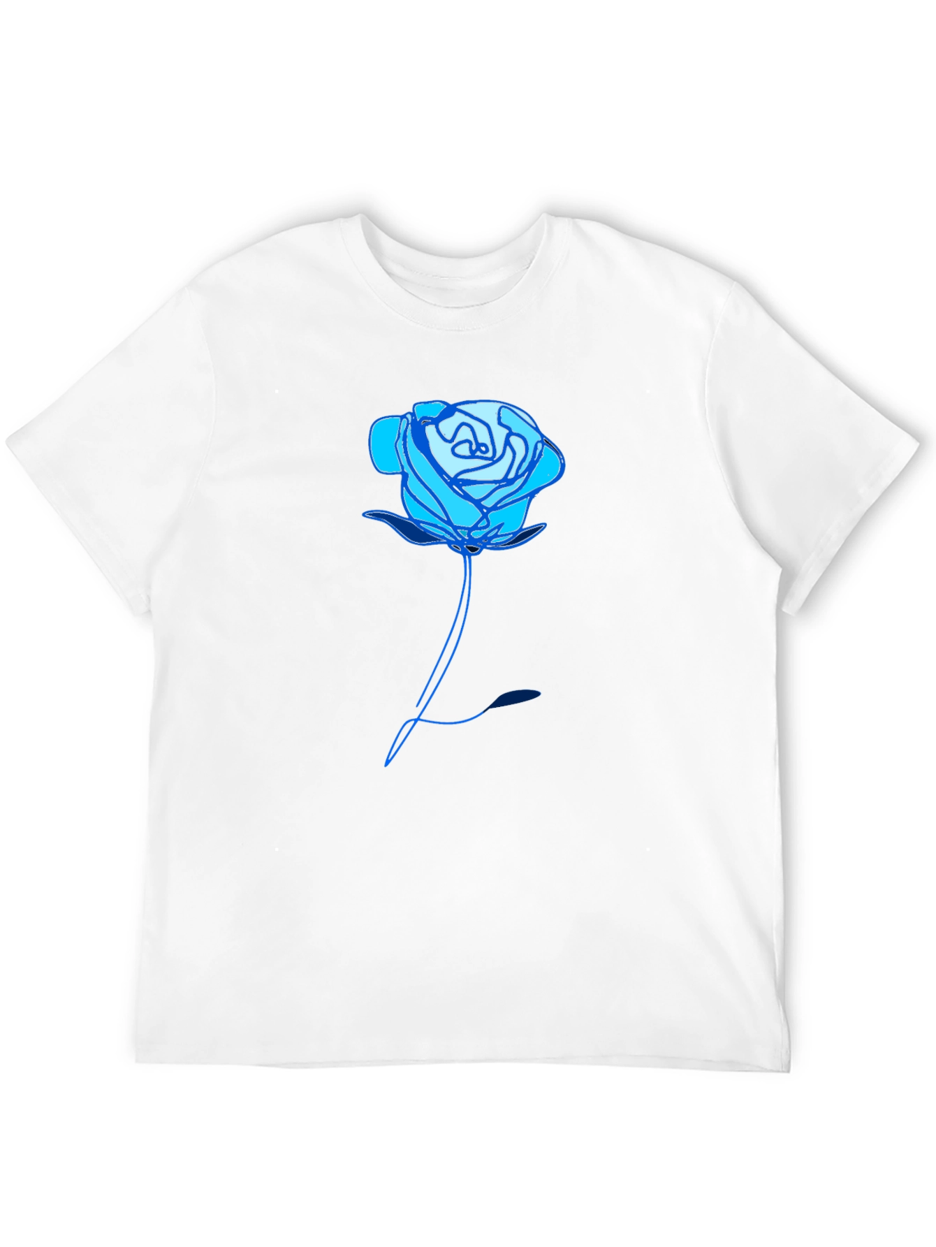 Blue Rose Graphic Black T-Shirt - Unique Design