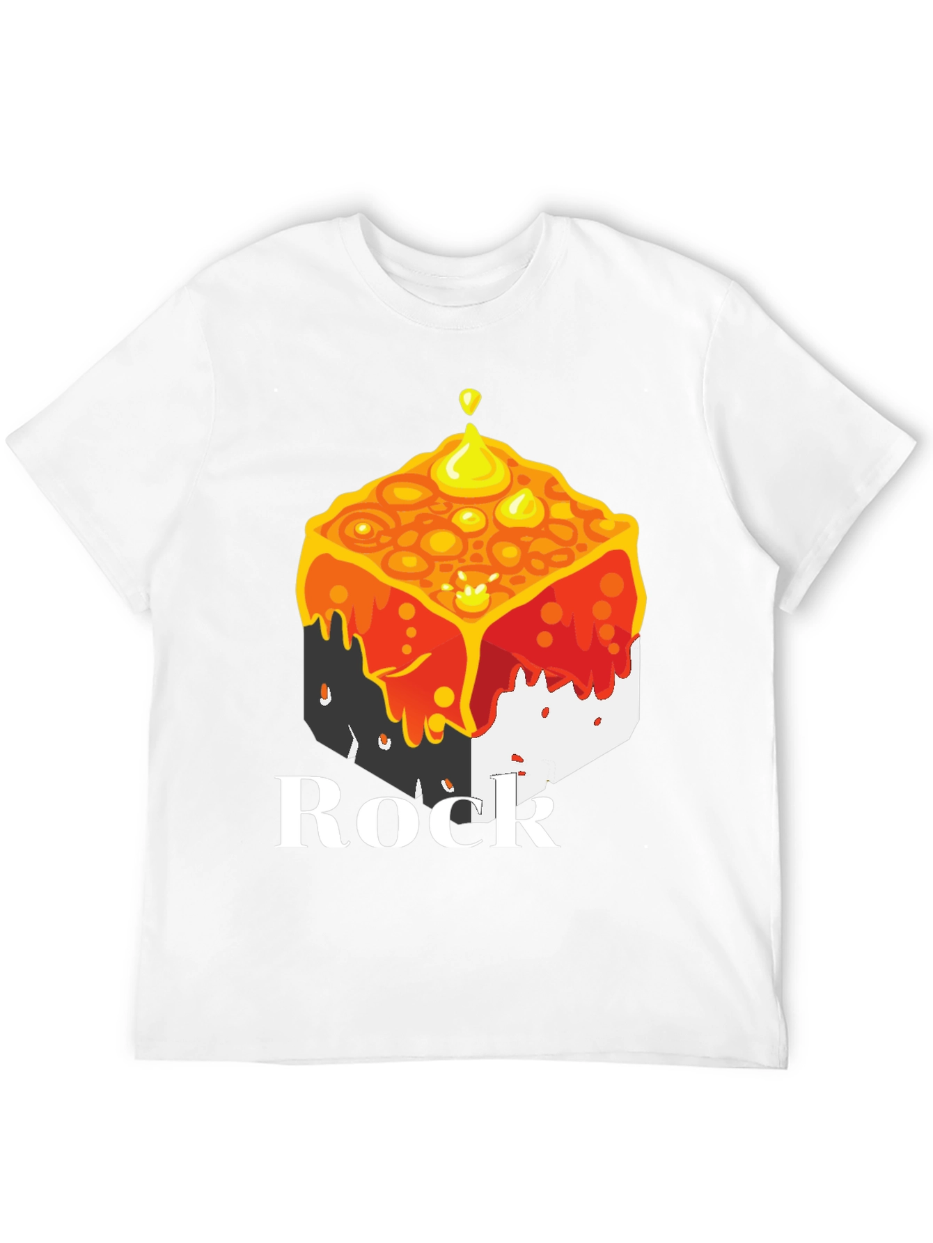 Melting Cube Rock Tee - Unique Graphic T-Shirt