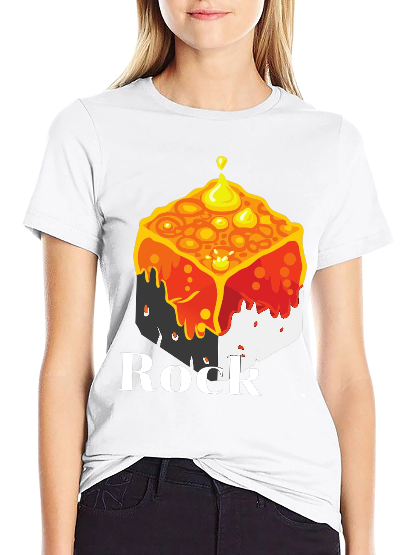 Melting Cube Rock Tee - Unique Graphic T-Shirt