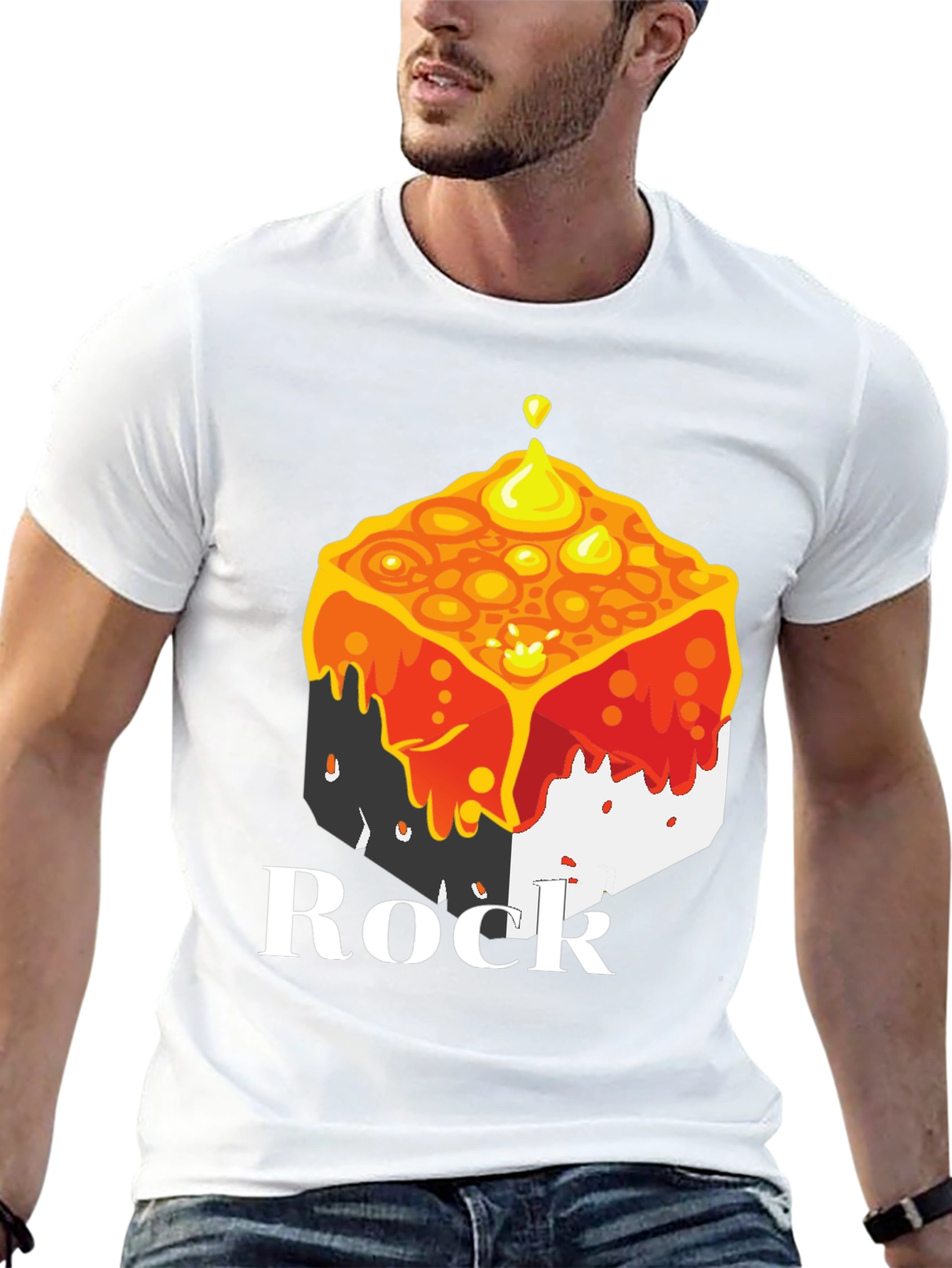 Melting Cube Rock Tee - Unique Graphic T-Shirt