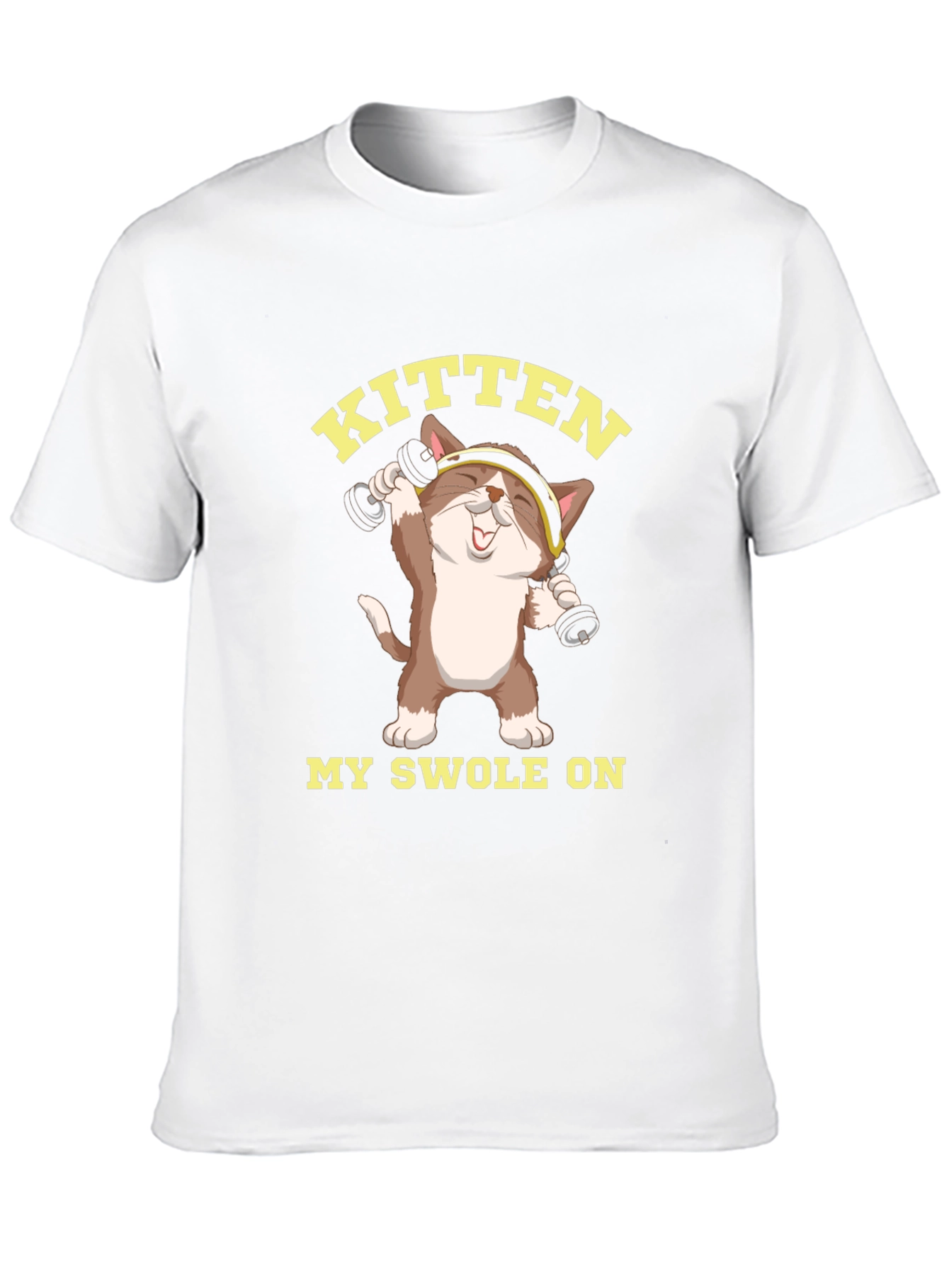 Kitten My Swolle On Black Graphic Tee