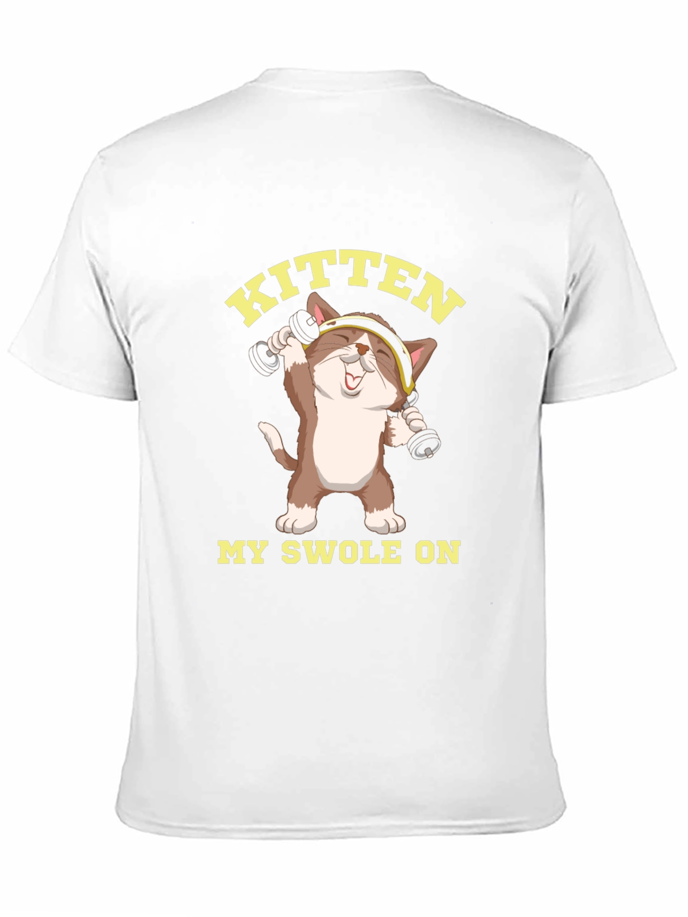Kitten My Swolle On Black Graphic Tee