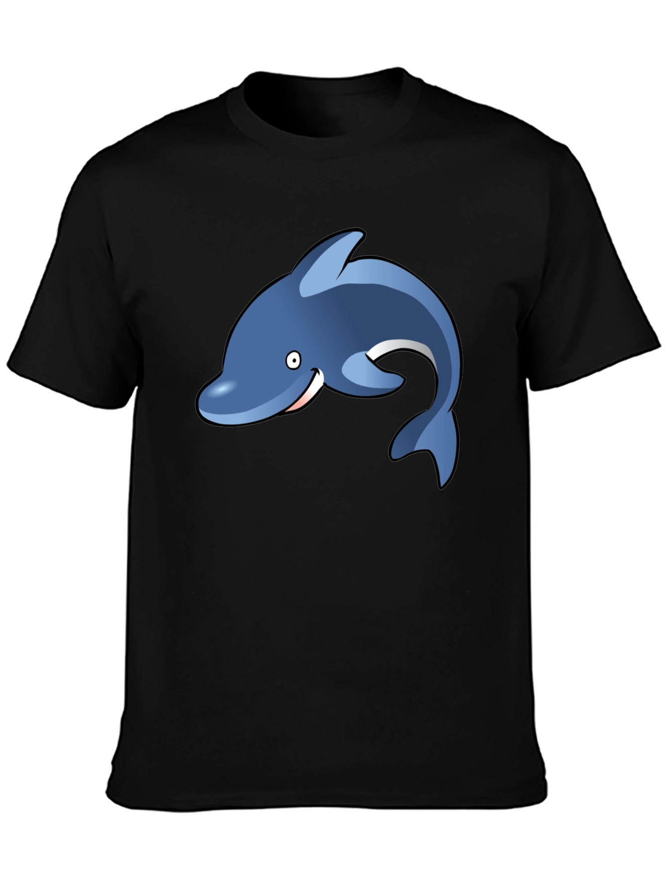 Dolphin Graphic Tee - Black Casual T-Shirt