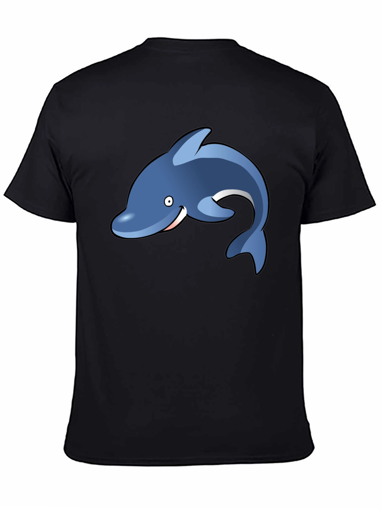 Dolphin Graphic Tee - Black Casual T-Shirt