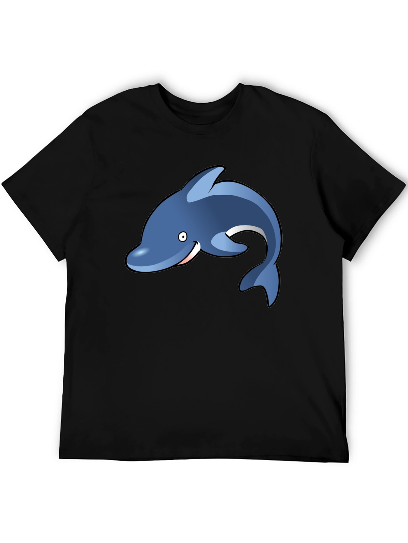 Dolphin Graphic Tee - Black Casual T-Shirt