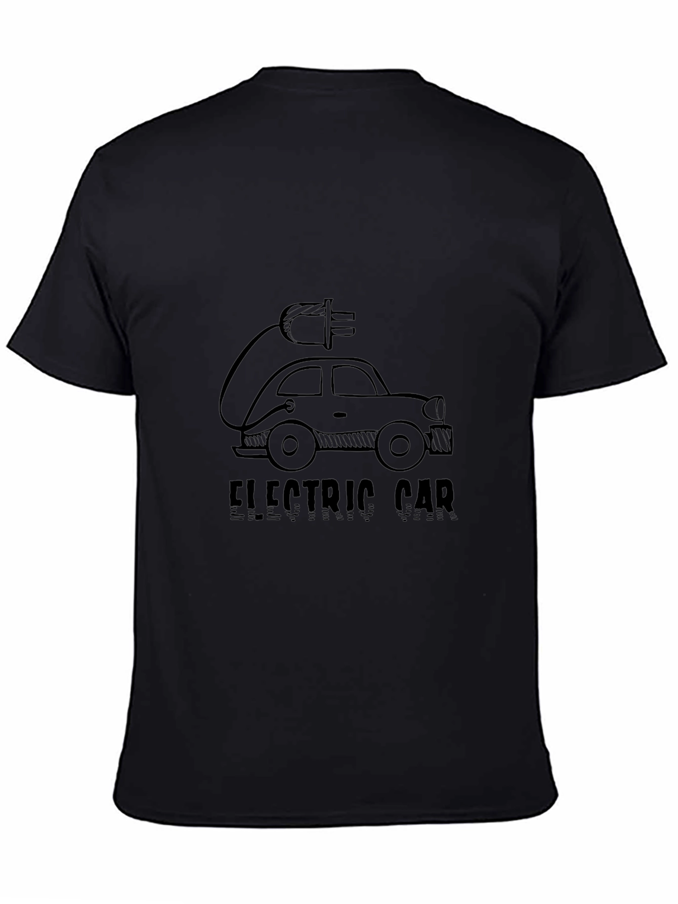 Electric Car Graphic Tee - Black Cotton Comfort