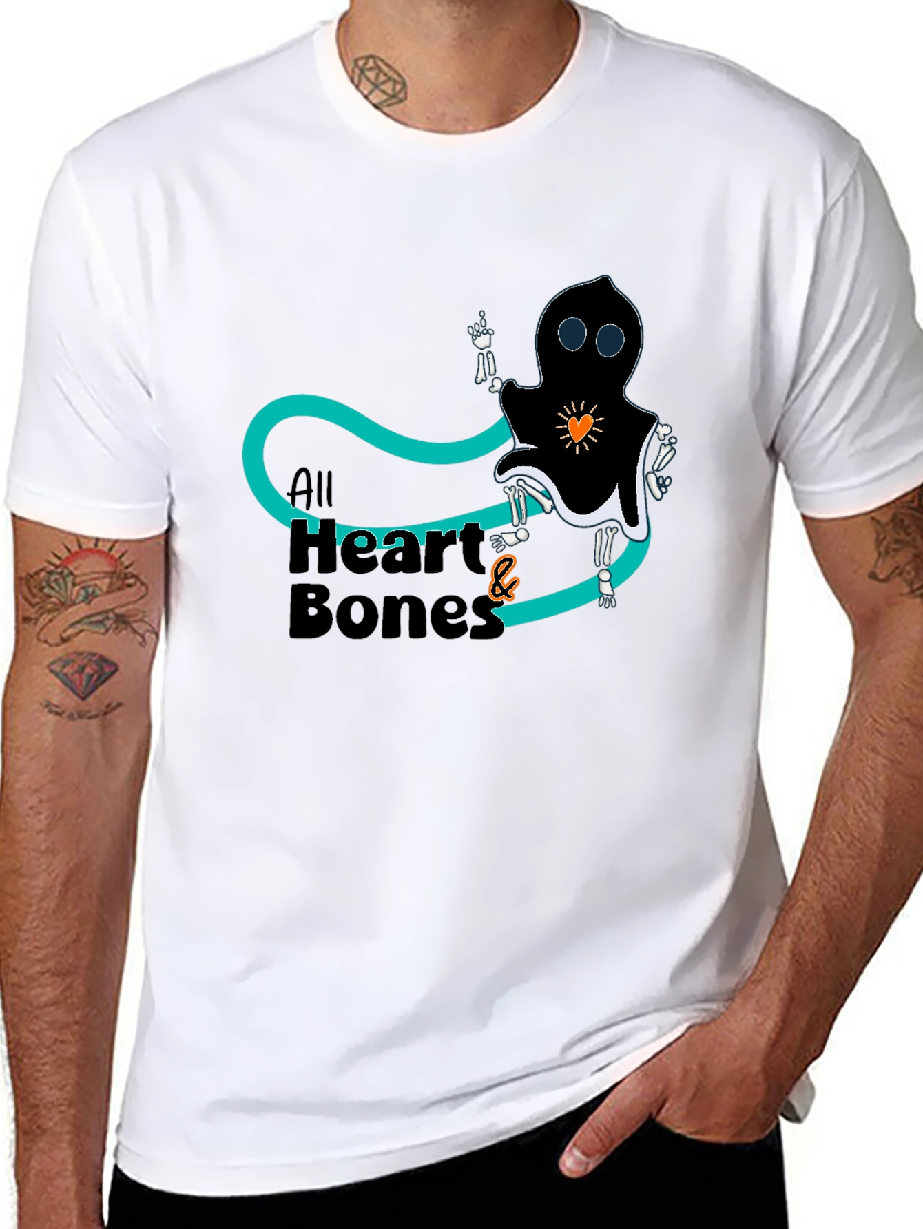 All Heart & Bones Graphic Tee - Black