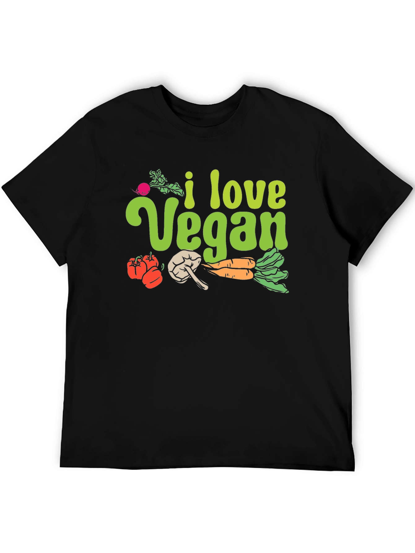 I Love Vegan Black T-Shirt
