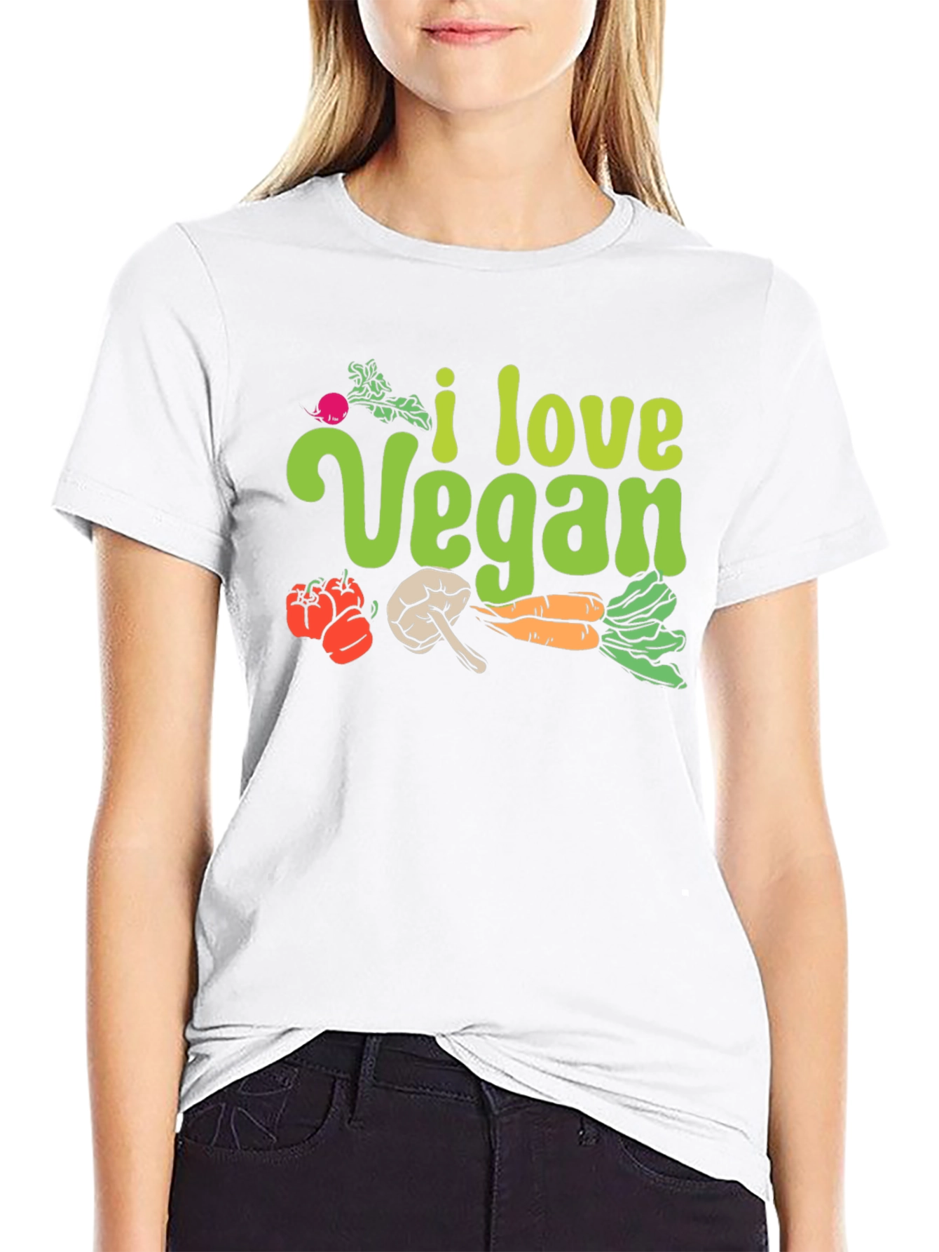 I Love Vegan Black T-Shirt