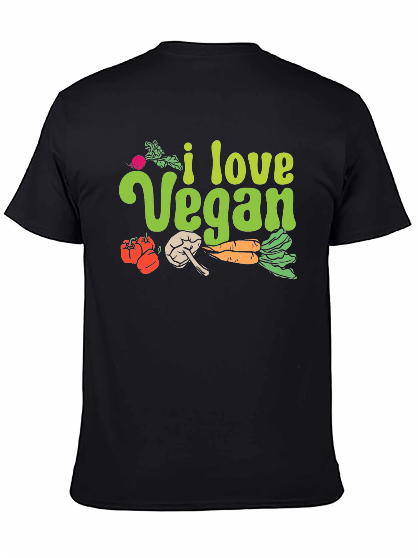 I Love Vegan Black T-Shirt