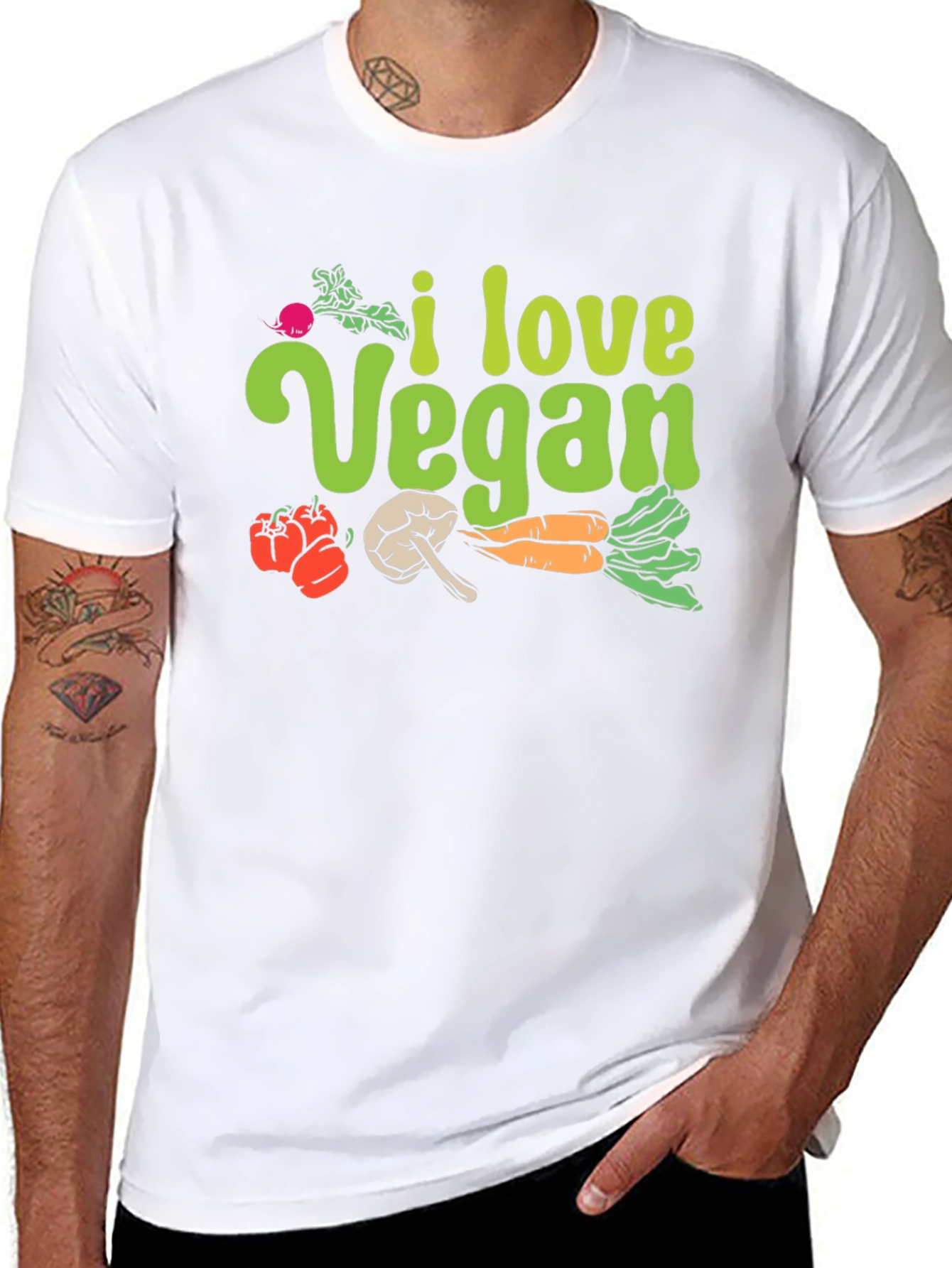 I Love Vegan Black T-Shirt