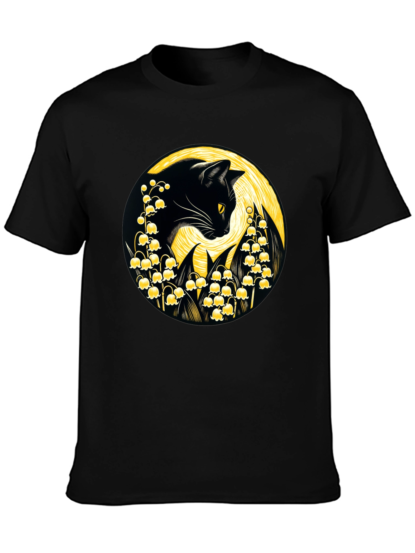 Black Cat Lily T-Shirt