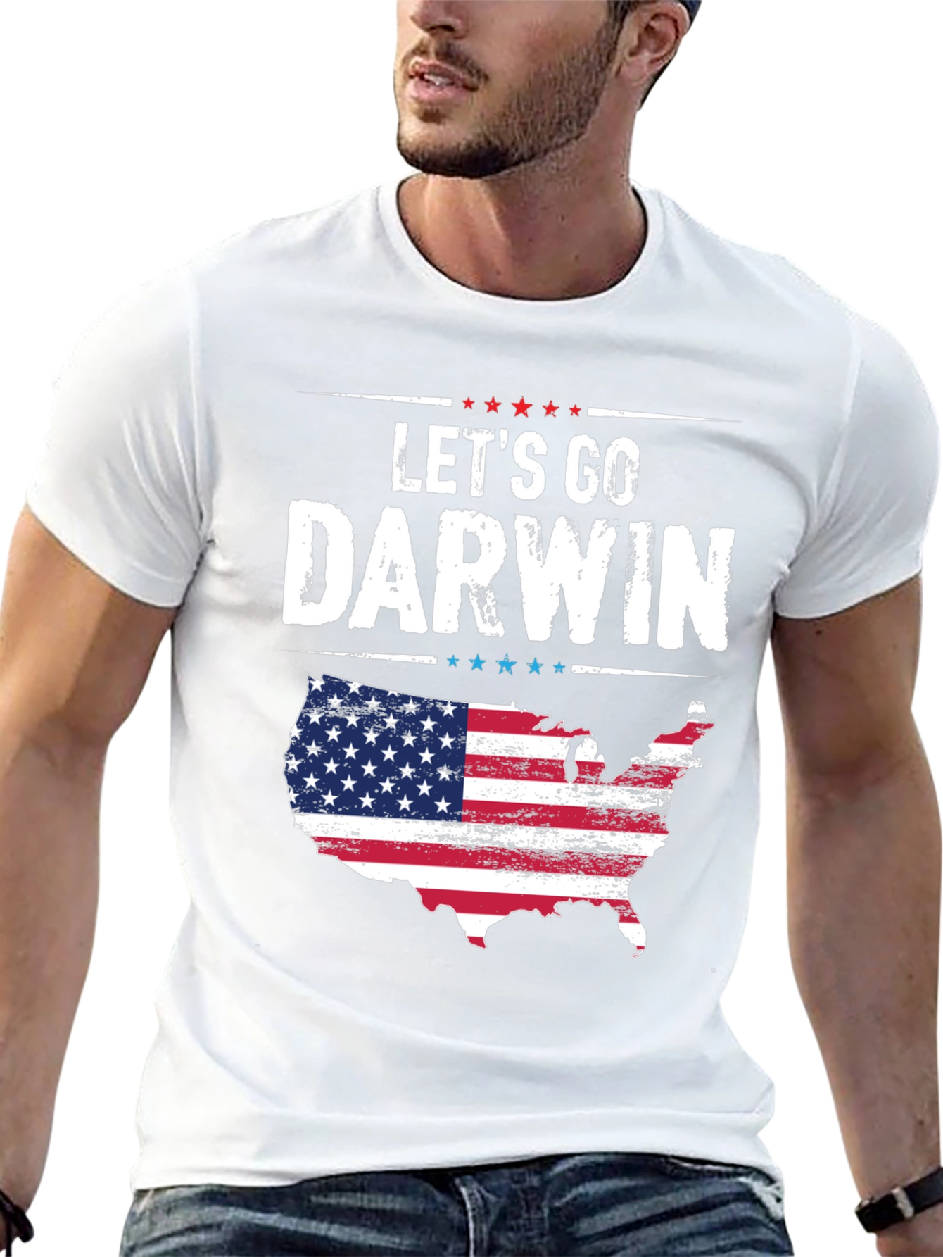 Lets Go Darwin T-Shirt Patriotic USA Map Graphic Tee