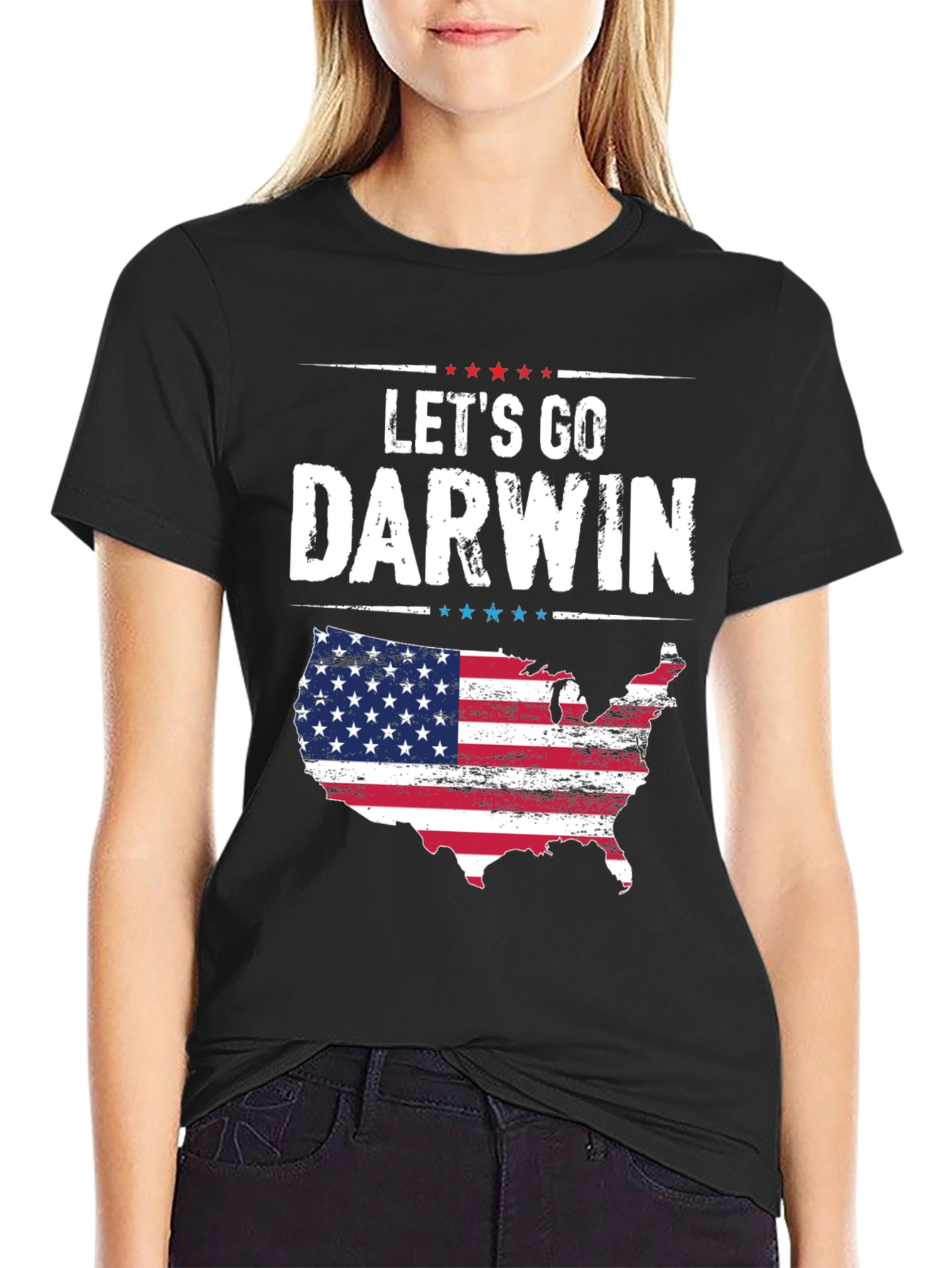 Lets Go Darwin T-Shirt Patriotic USA Map Graphic Tee