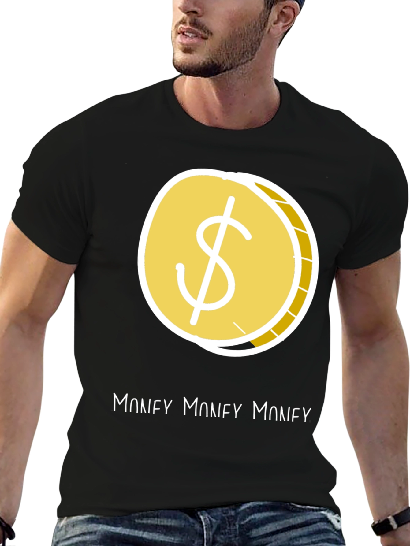 Money Graphic Tee - Stylish Black Dollar Sign T-Shirt