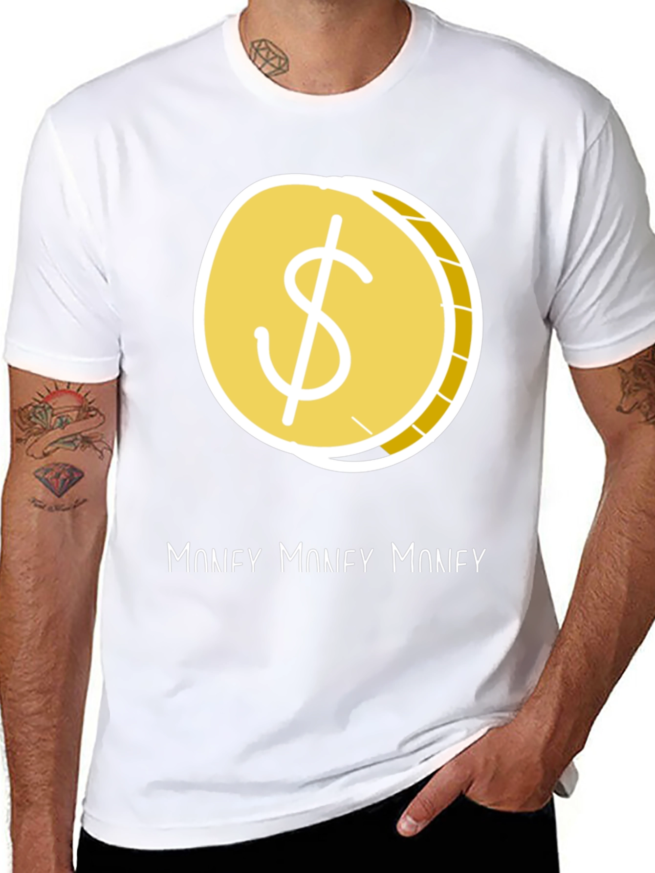 Money Graphic Tee - Stylish Black Dollar Sign T-Shirt