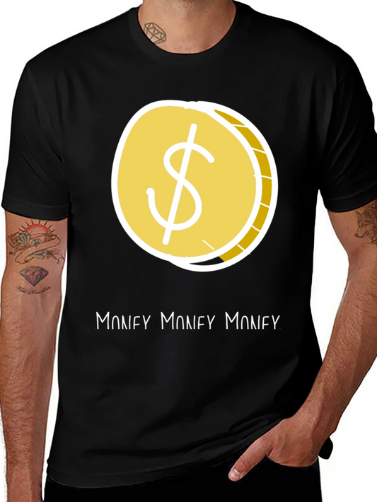 Money Graphic Tee - Stylish Black Dollar Sign T-Shirt