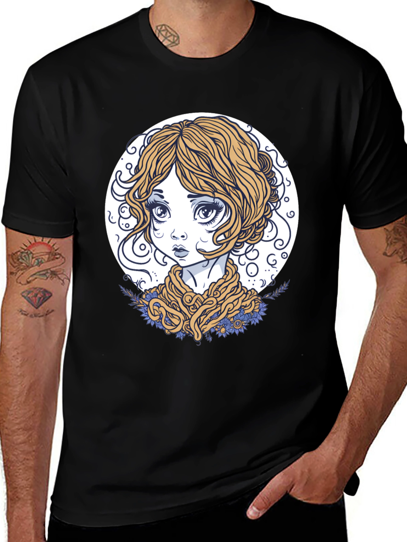 Whimsical Girl Graphic Tee - Unique Art T-Shirt