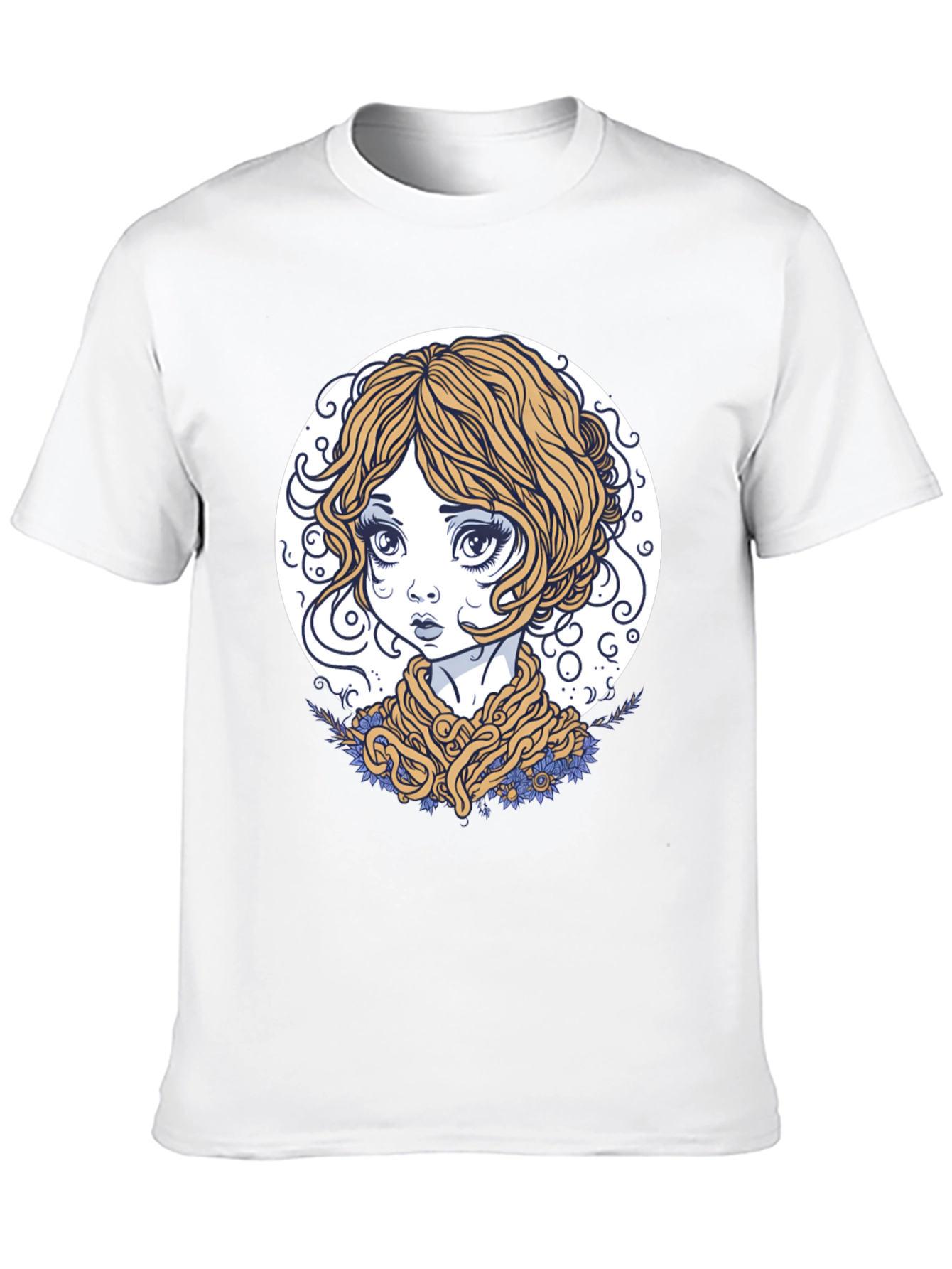Whimsical Girl Graphic Tee - Unique Art T-Shirt