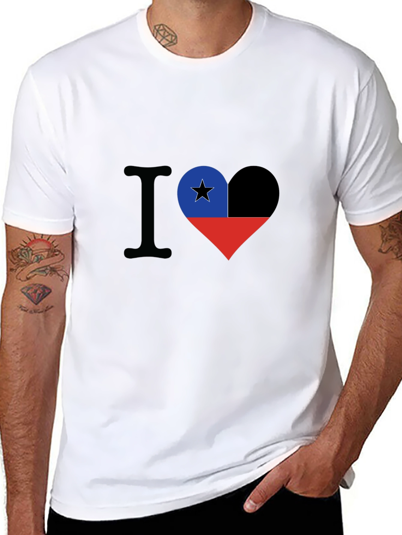 I Love Chile T-Shirt - Heart Flag Design