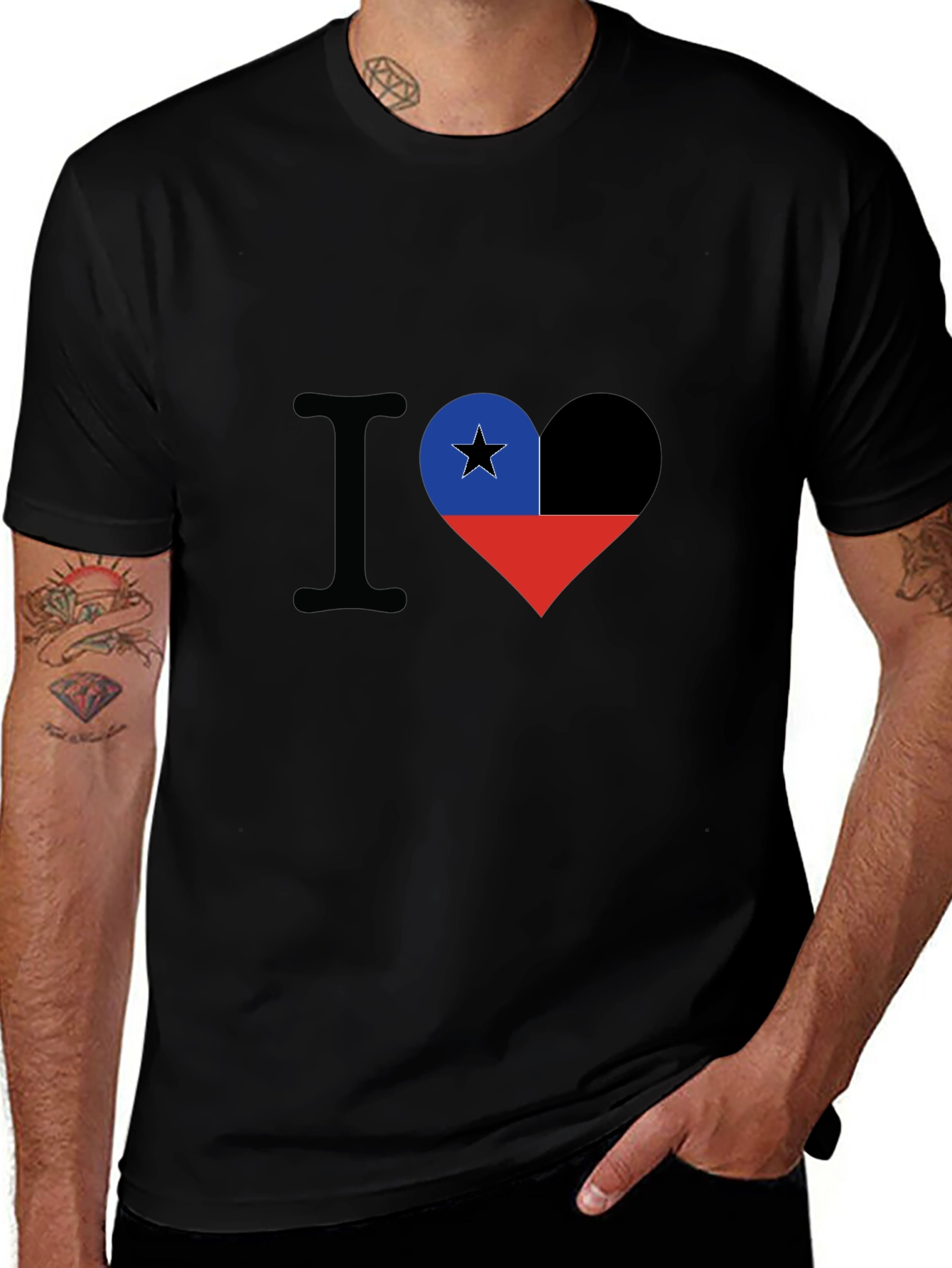 I Love Chile T-Shirt - Heart Flag Design