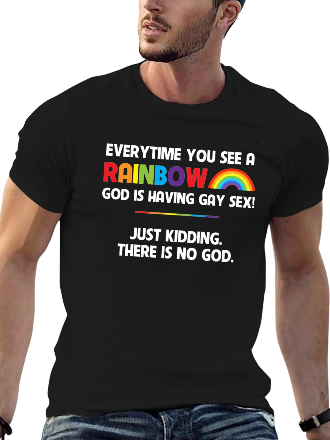 Rainbow Atheist T-Shirt - Funny & Bold Design