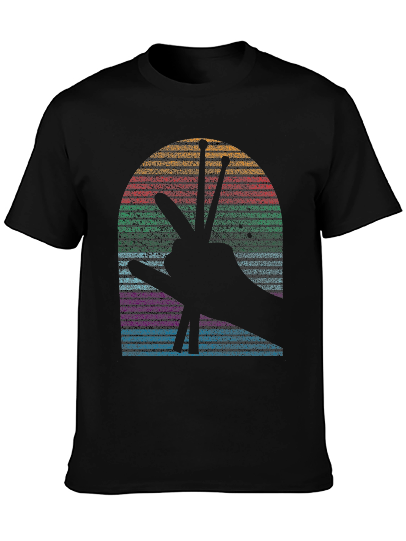 Retro Drummer Sunset Graphic Tee