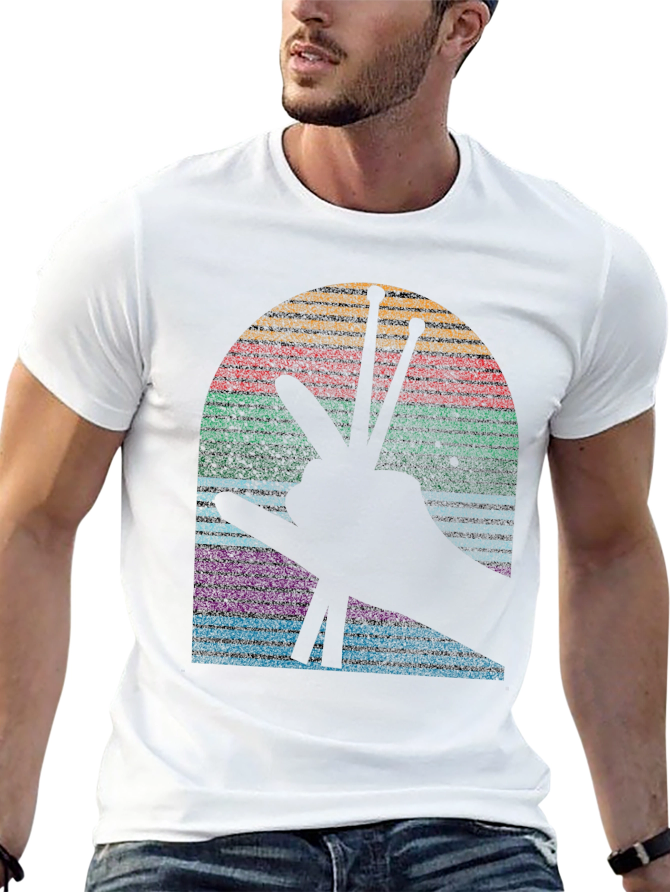 Retro Drummer Sunset Graphic Tee