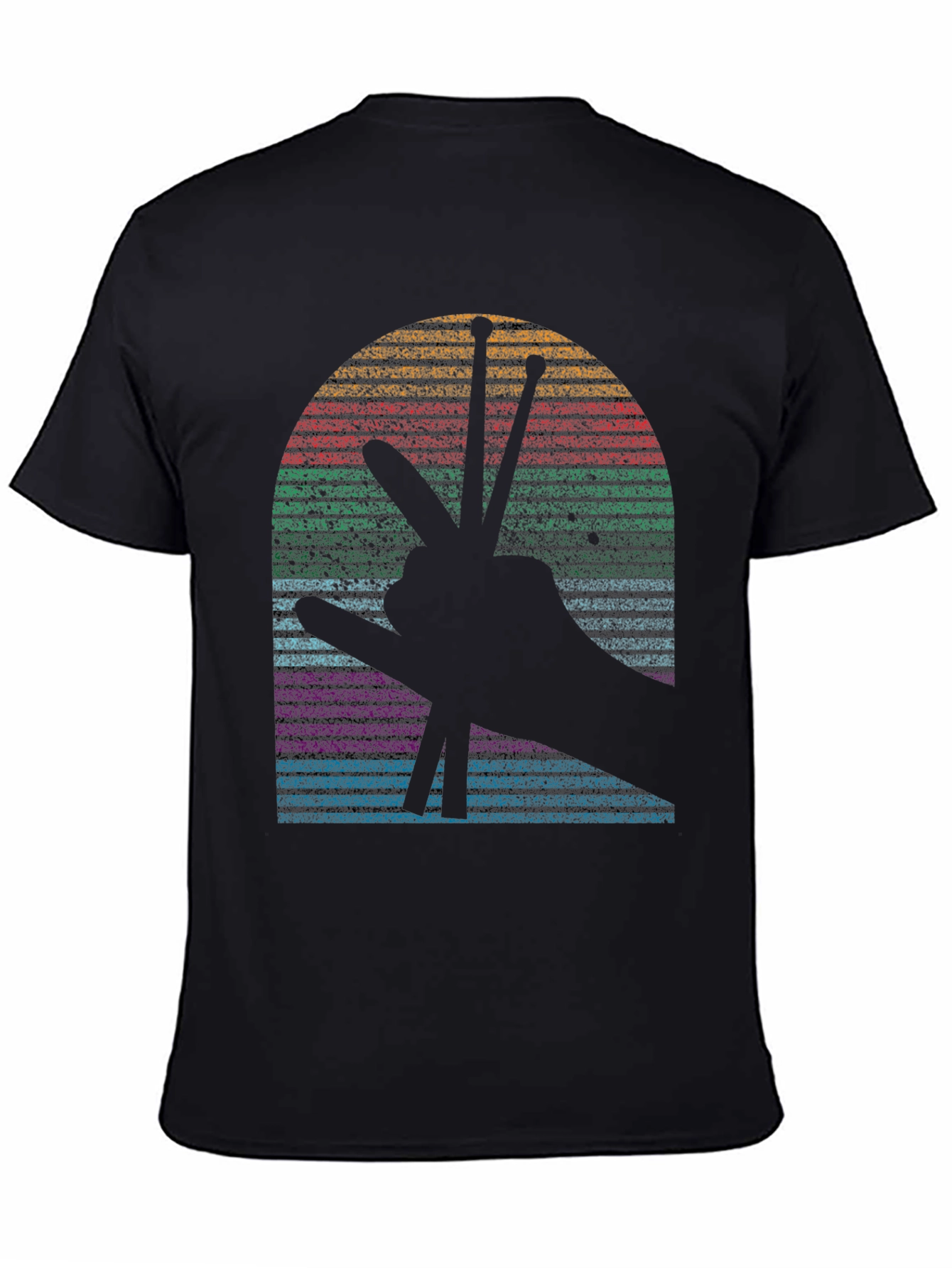 Retro Drummer Sunset Graphic Tee