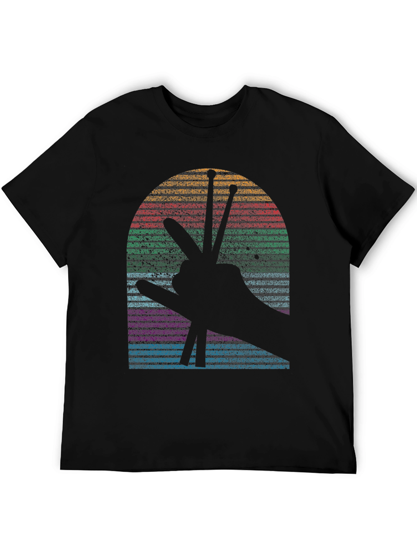 Retro Drummer Sunset Graphic Tee