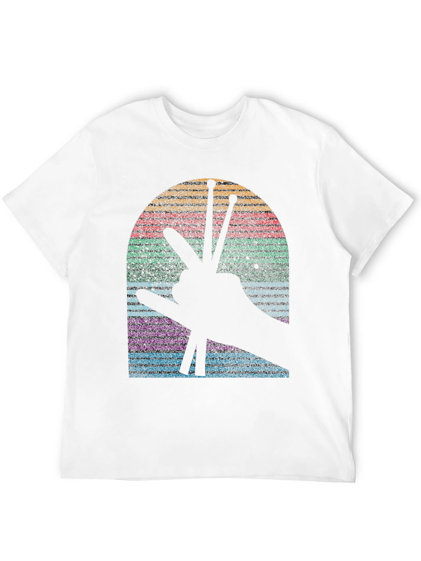 Retro Drummer Sunset Graphic Tee