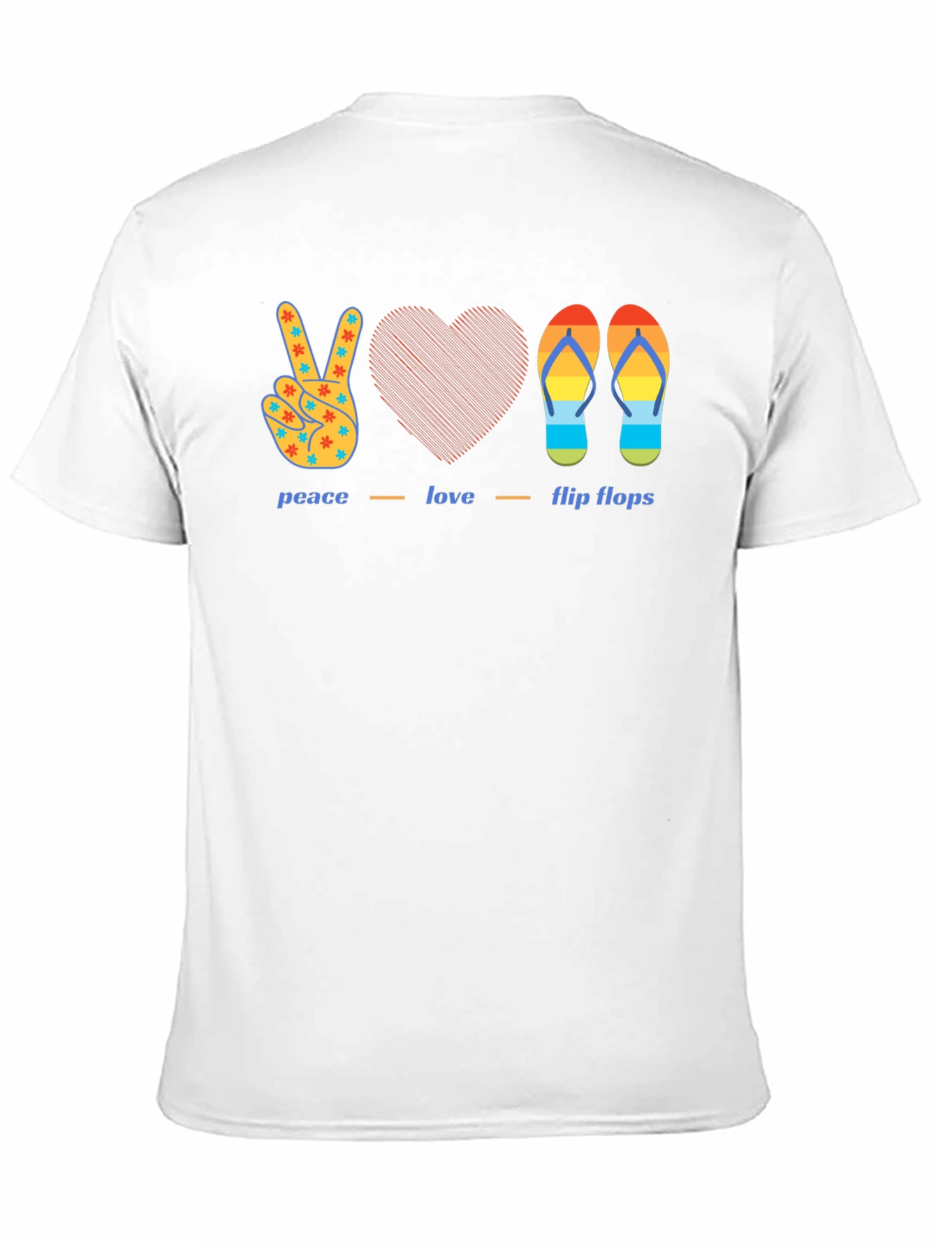 Peace Love Flip Flops Graphic T-Shirt