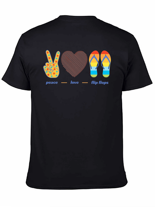 Peace Love Flip Flops Graphic T-Shirt