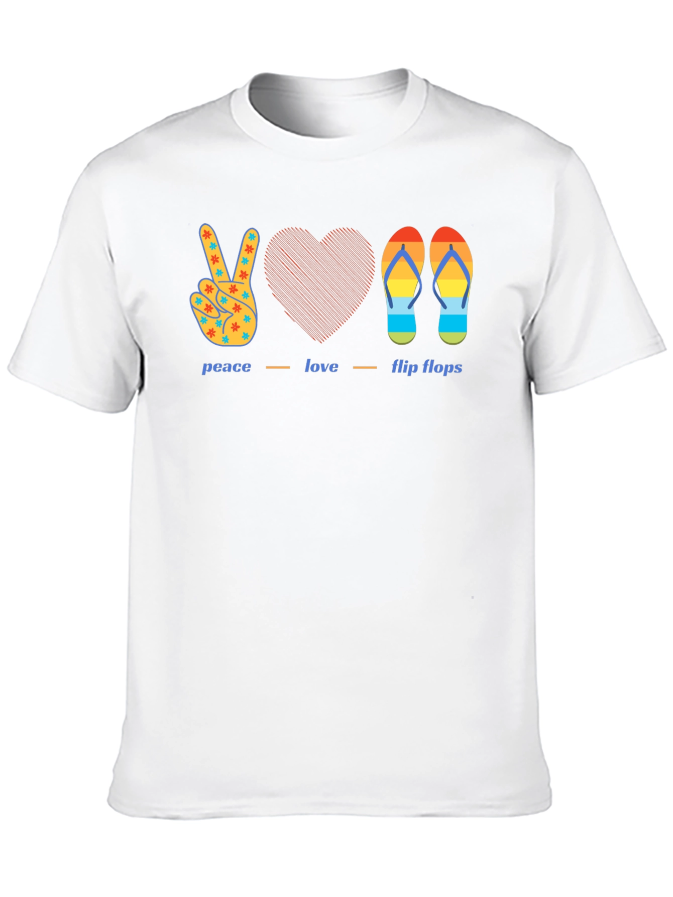 Peace Love Flip Flops Graphic T-Shirt