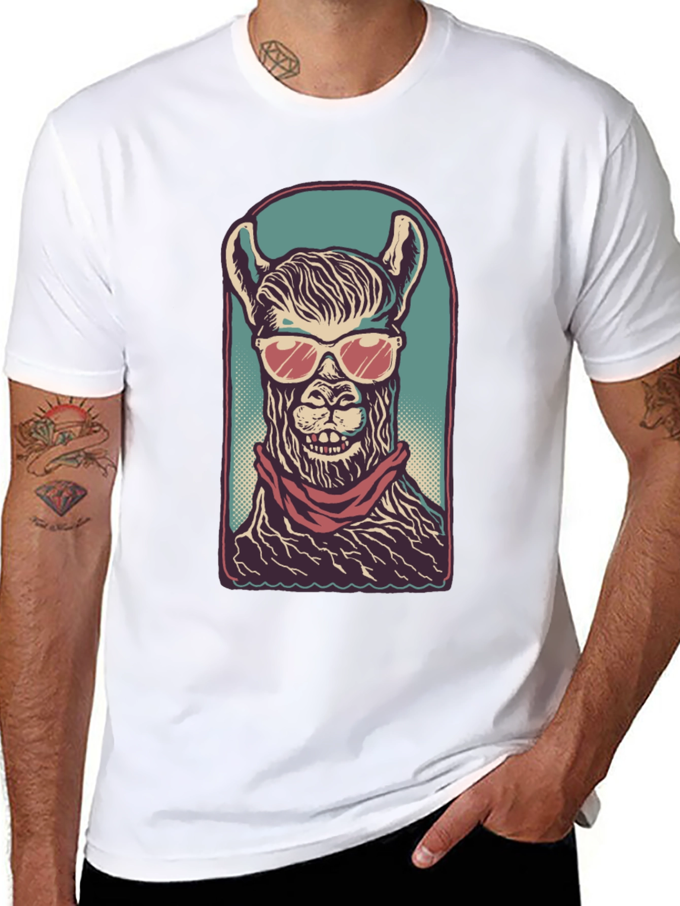 Cool Llama Graphic Tee - Mens Black T-Shirt