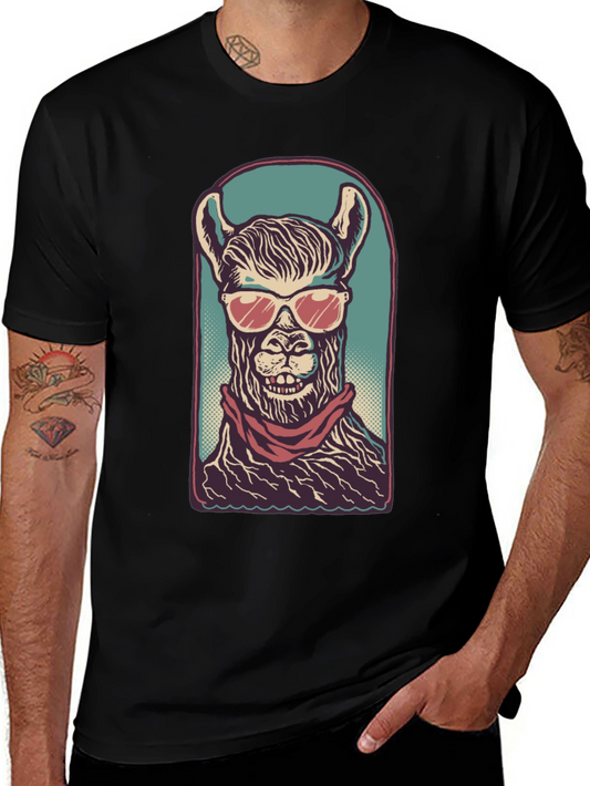 Cool Llama Graphic Tee - Mens Black T-Shirt