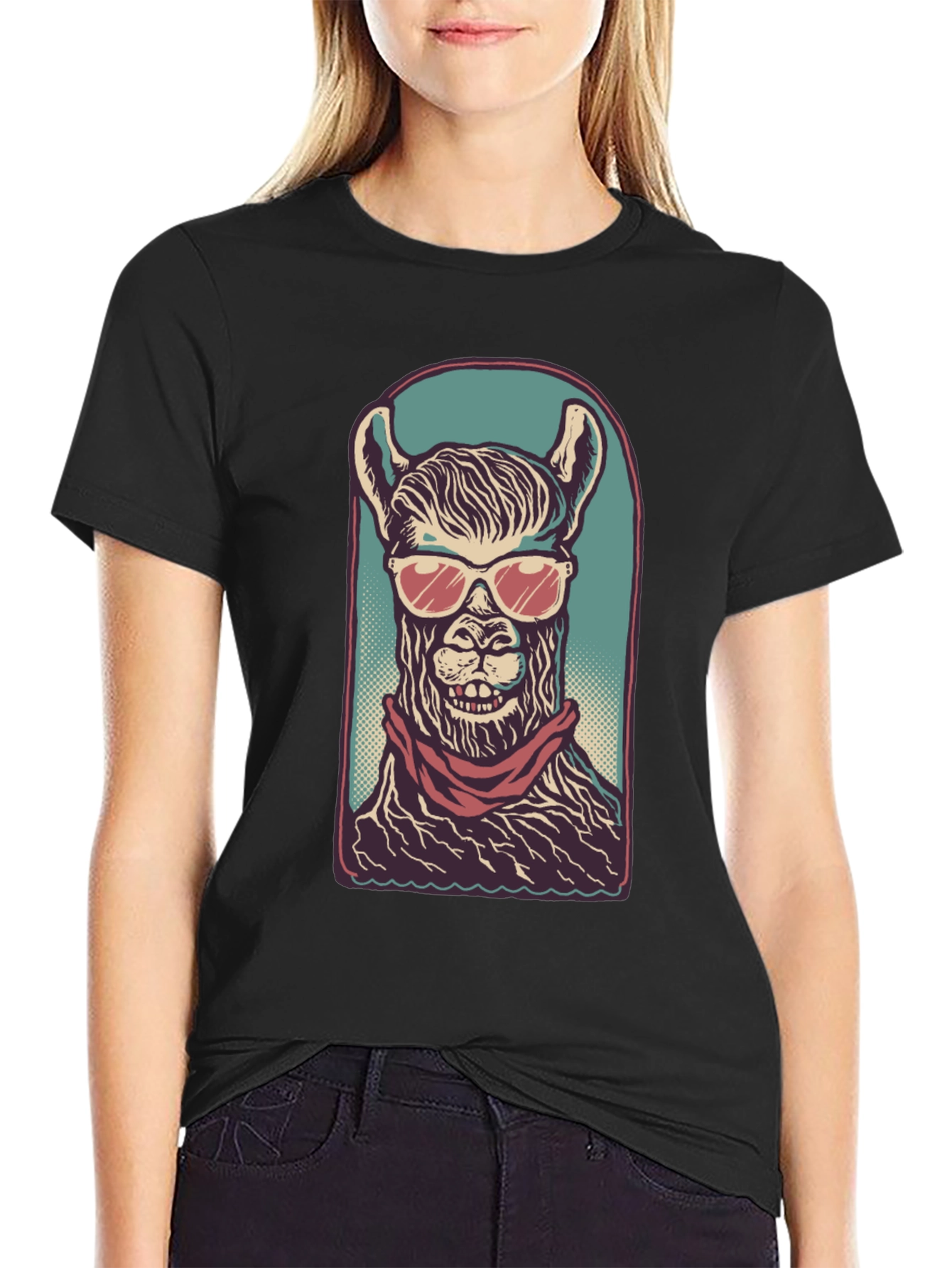 Cool Llama Graphic Tee - Mens Black T-Shirt