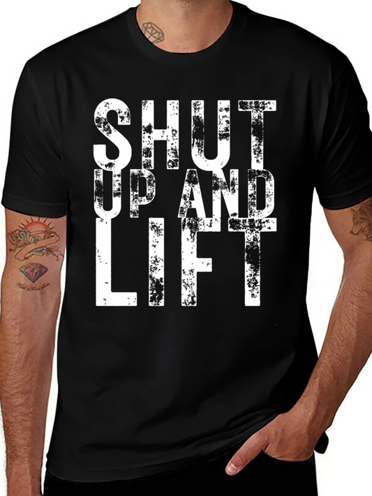 Shut Up and Lift Black T-Shirt - Gym Workout Apparel