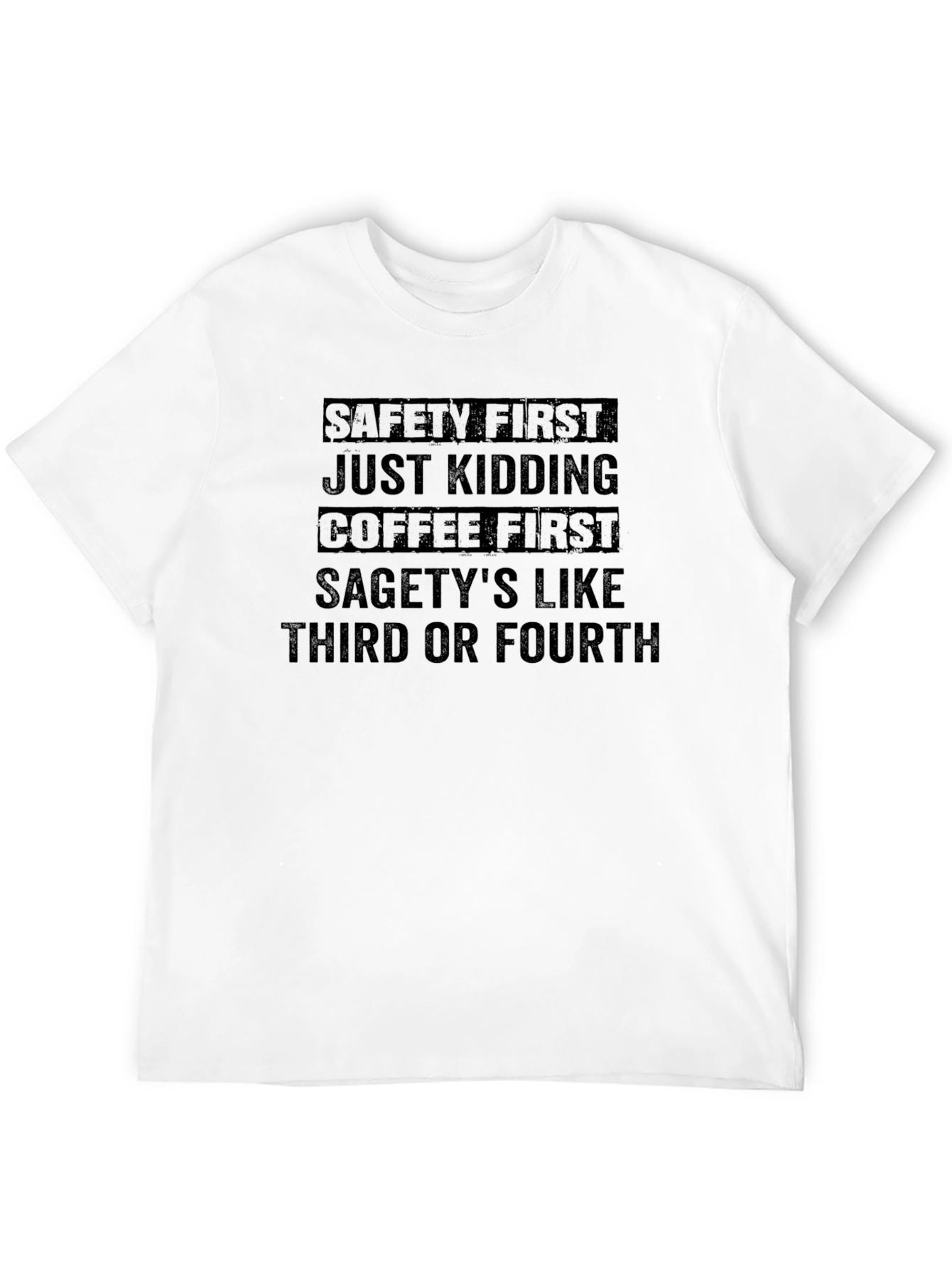 Coffee First Funny Graphic T-Shirt - Unisex