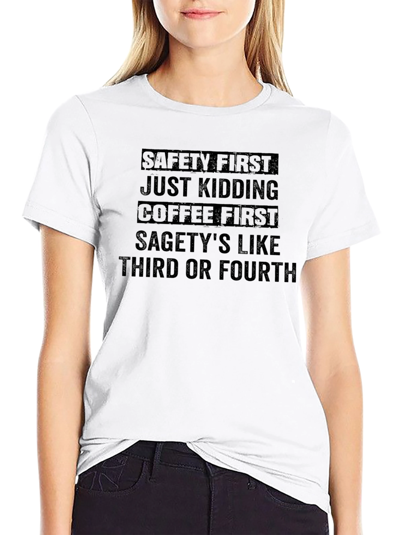 Coffee First Funny Graphic T-Shirt - Unisex
