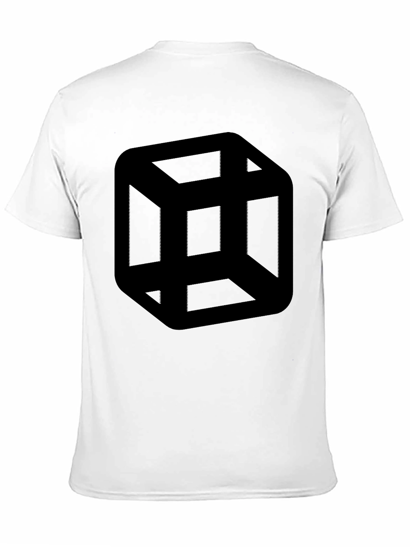 Escher Cube Black T-Shirt - Optical Illusion Tee
