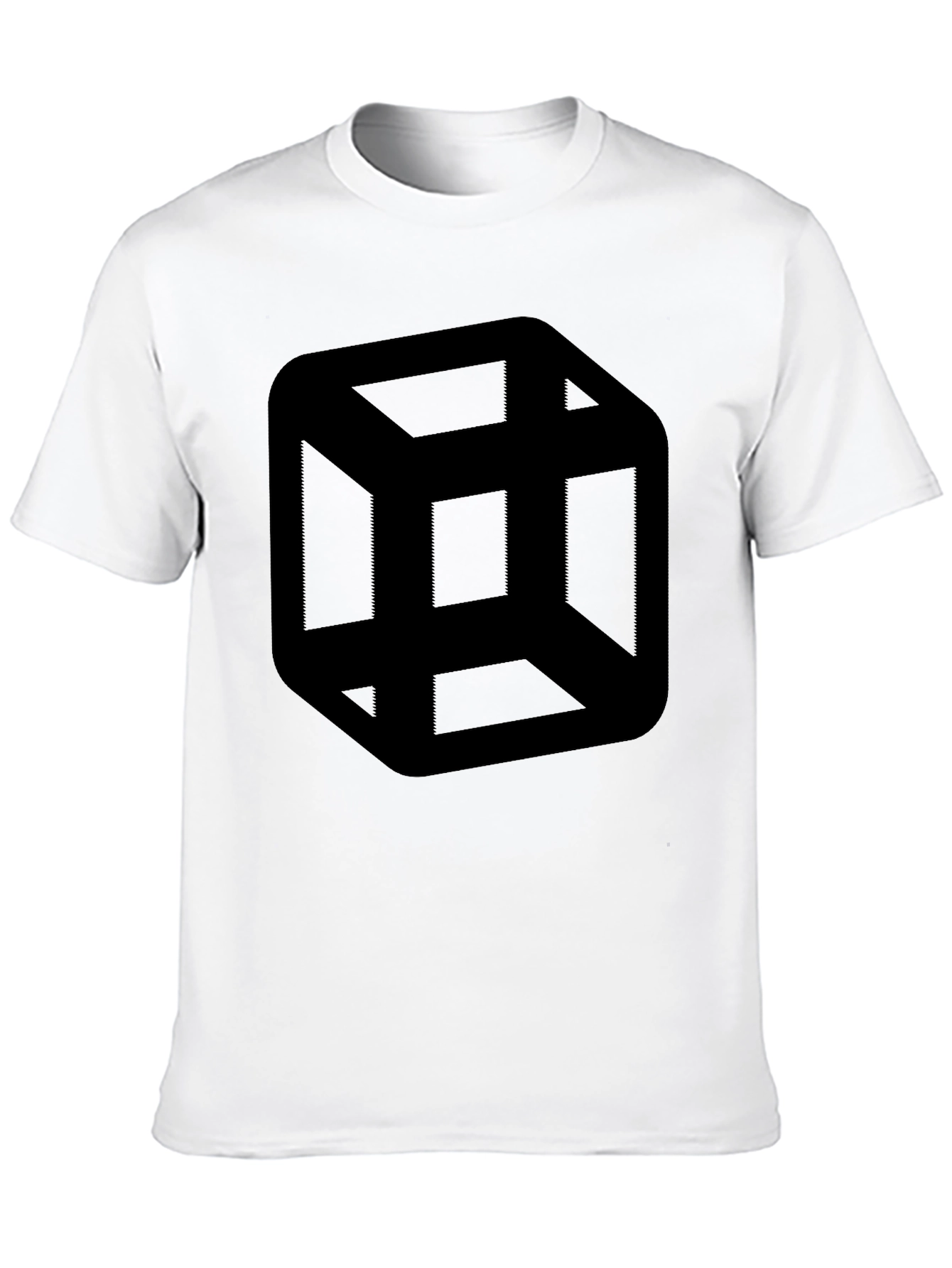 Escher Cube Black T-Shirt - Optical Illusion Tee